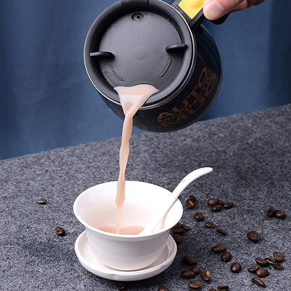 Self Stirring Mug With Lid used in all kinds of household and official places for serving drinks, coffee, any types of beverages etc. (1 Pc / 400 ML) - infinityexculsivestore.com