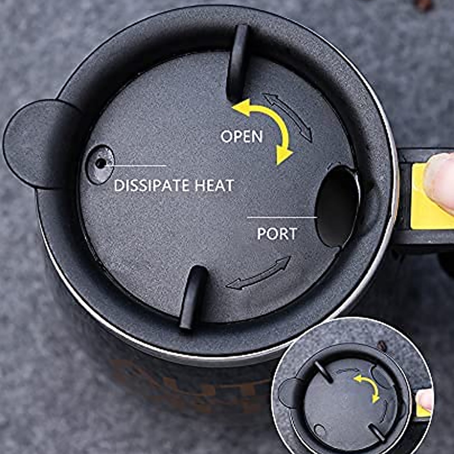 Self Stirring Mug With Lid used in all kinds of household and official places for serving drinks, coffee, any types of beverages etc. (1 Pc / 400 ML) - infinityexculsivestore.com