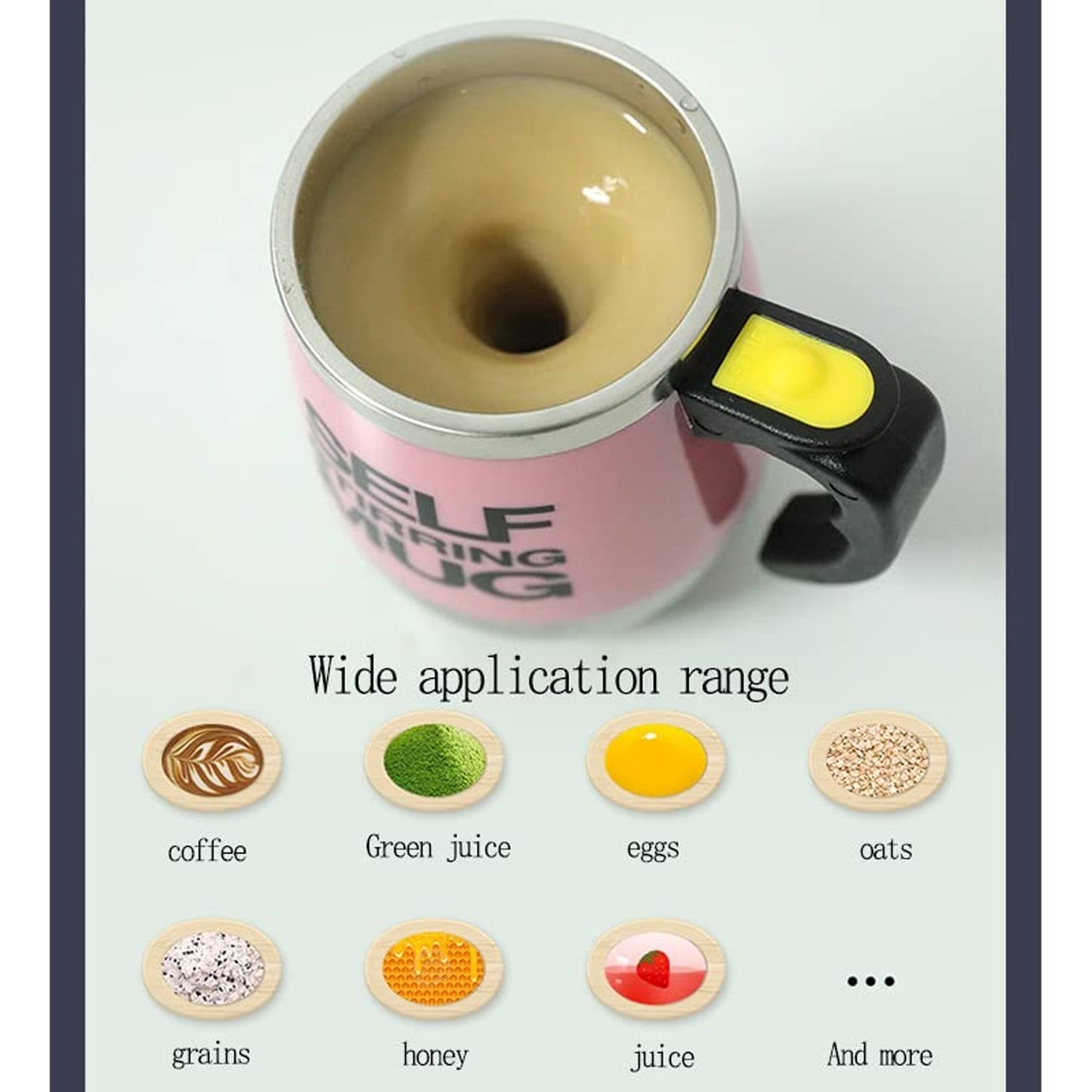 Self Stirring Mug With Lid used in all kinds of household and official places for serving drinks, coffee, any types of beverages etc. (1 Pc / 400 ML) - infinityexculsivestore.com