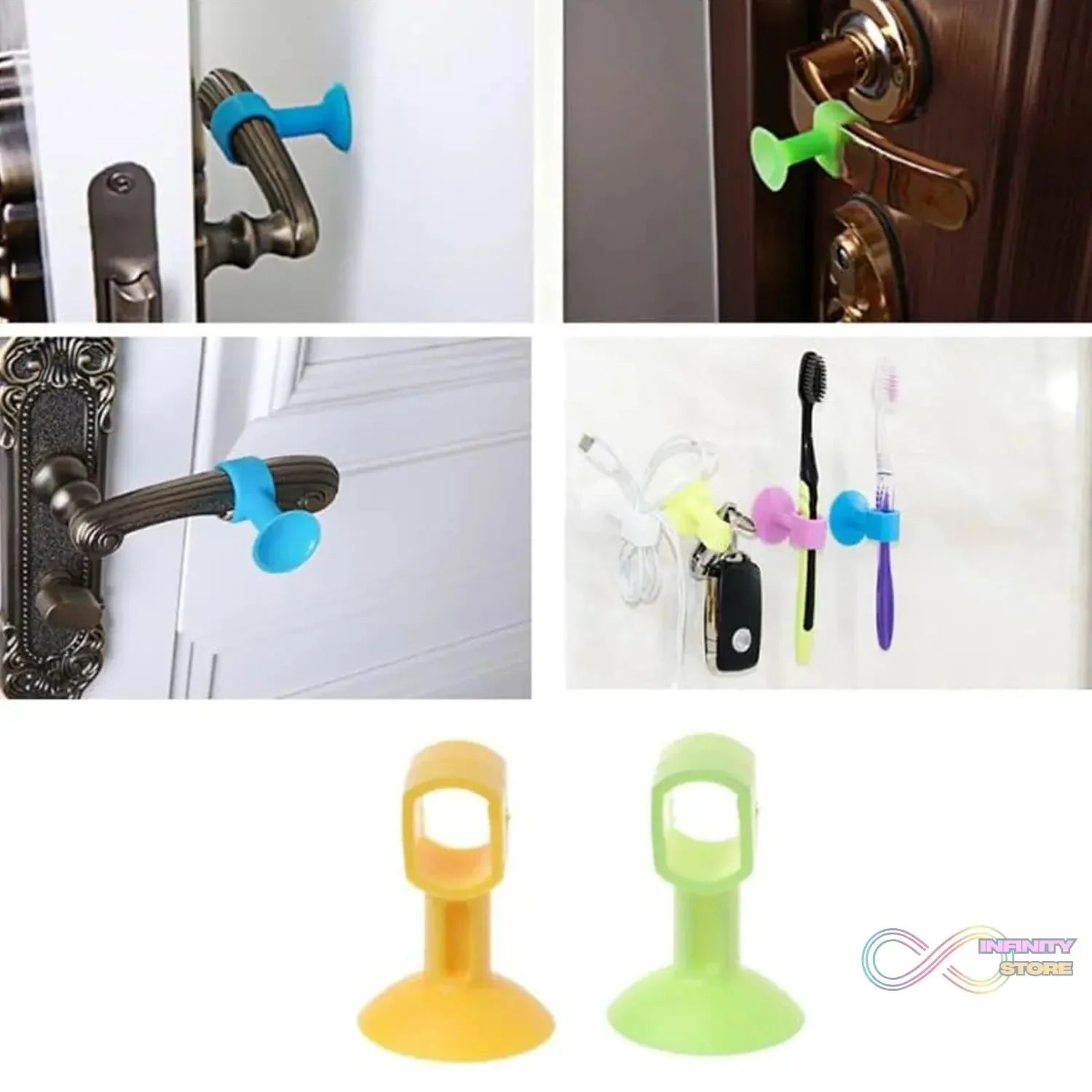 Self - Sucking Silicone Door Stopper (2 Pcs Set) - infinityexculsivestore.com