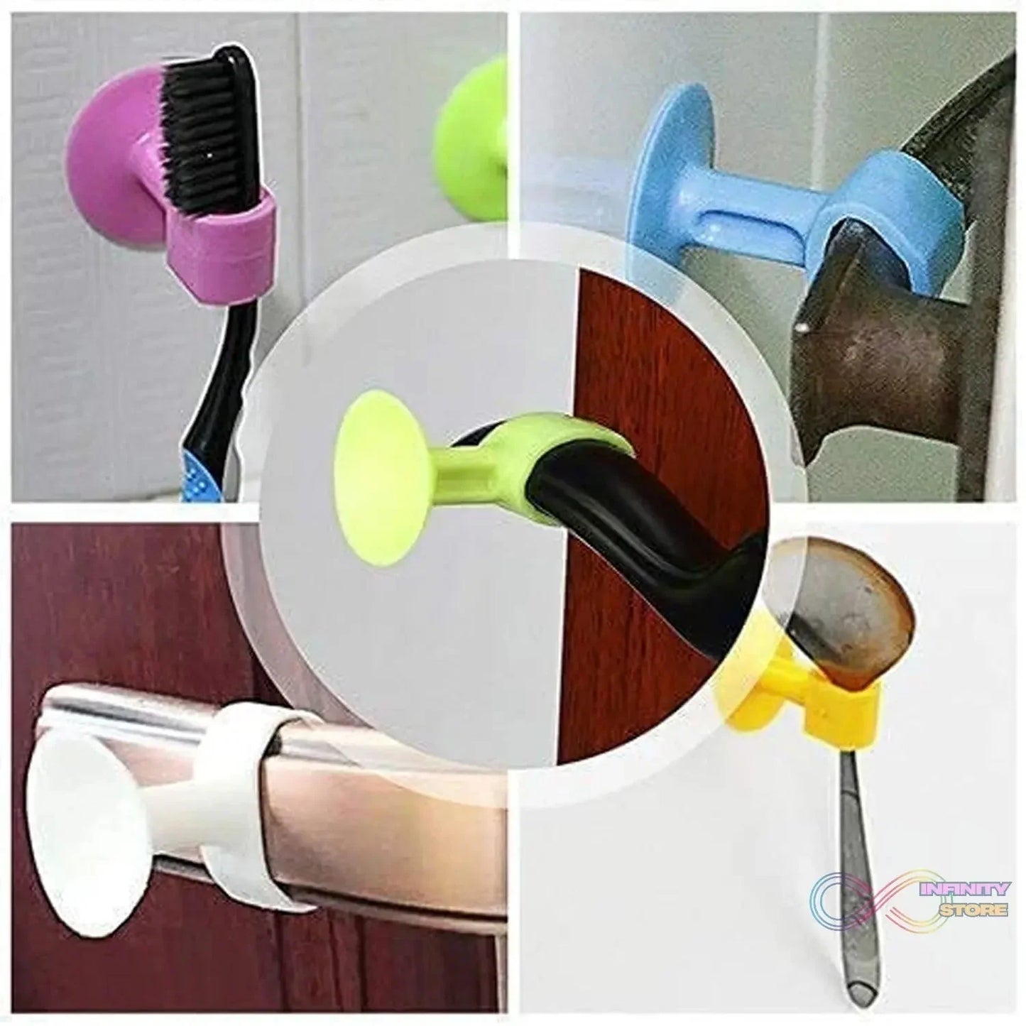 Self - Sucking Silicone Door Stopper (2 Pcs Set) - infinityexculsivestore.com