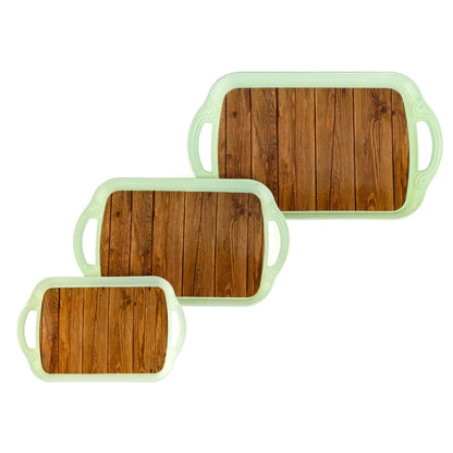 Serving Tray Set (Pack of 3 Pcs) (Small, Medium, Large) (Multicolour) - infinityexculsivestore.com