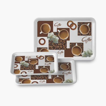 Serving Tray Set (Pack of 3 Pcs) (Small, Medium, Large) (Multicolour) - infinityexculsivestore.com