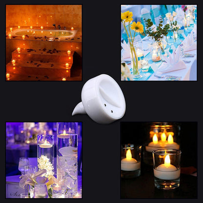 Set of 12 Flameless Floating Candles Battery Operated Tea Lights Tealight Candle - Decorative, Wedding.( Diya , Divo , Diva , Deepak , Jyoti ,) - infinityexculsivestore.com