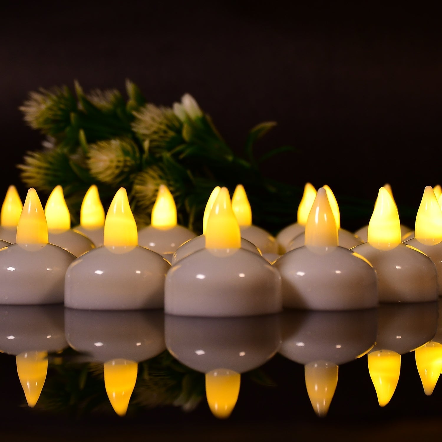 Set of 12 Flameless Floating Candles Battery Operated Tea Lights Tealight Candle - Decorative, Wedding.( Diya , Divo , Diva , Deepak , Jyoti ,) - infinityexculsivestore.com