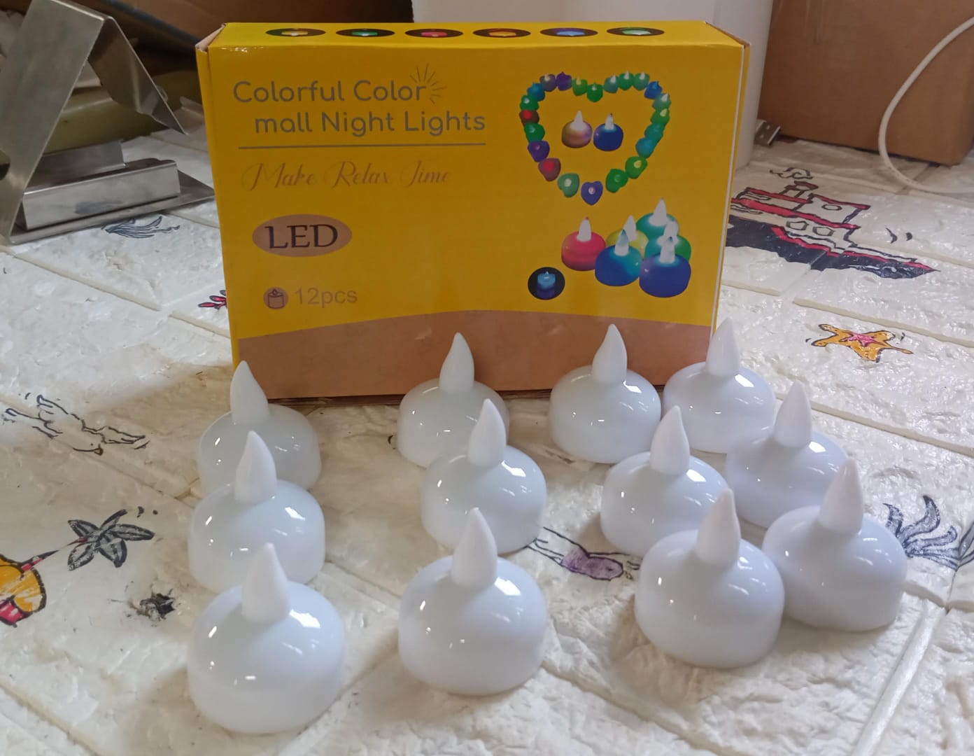 Set of 12 Flameless Floating Candles Battery Operated Tea Lights Tealight Candle - Decorative, Wedding.( Diya , Divo , Diva , Deepak , Jyoti ,) - infinityexculsivestore.com