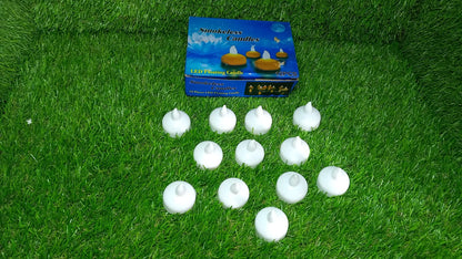 Set of 12 Flameless Floating Candles Battery Operated Tea Lights Tealight Candle - Decorative, Wedding. - infinityexculsivestore.com