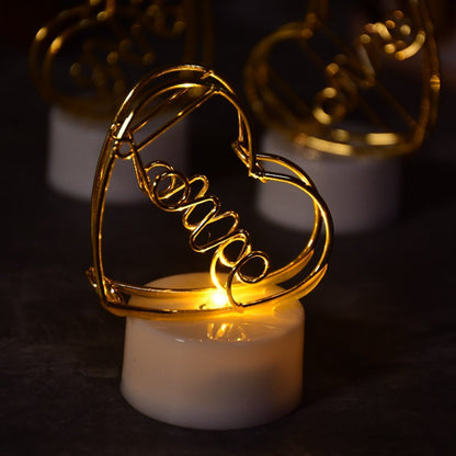 Set of 12 Multicolor Flameless Heart Candles for Decoration - infinityexculsivestore.com