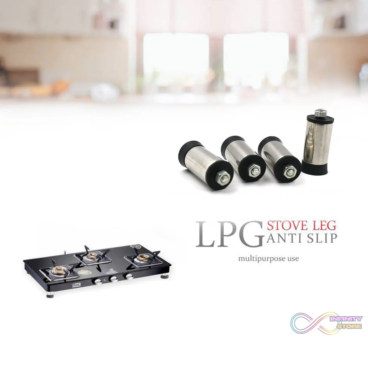 Set of 4 Stainless Steel LPG Stove Legs for Durability and Stability - infinityexculsivestore.com