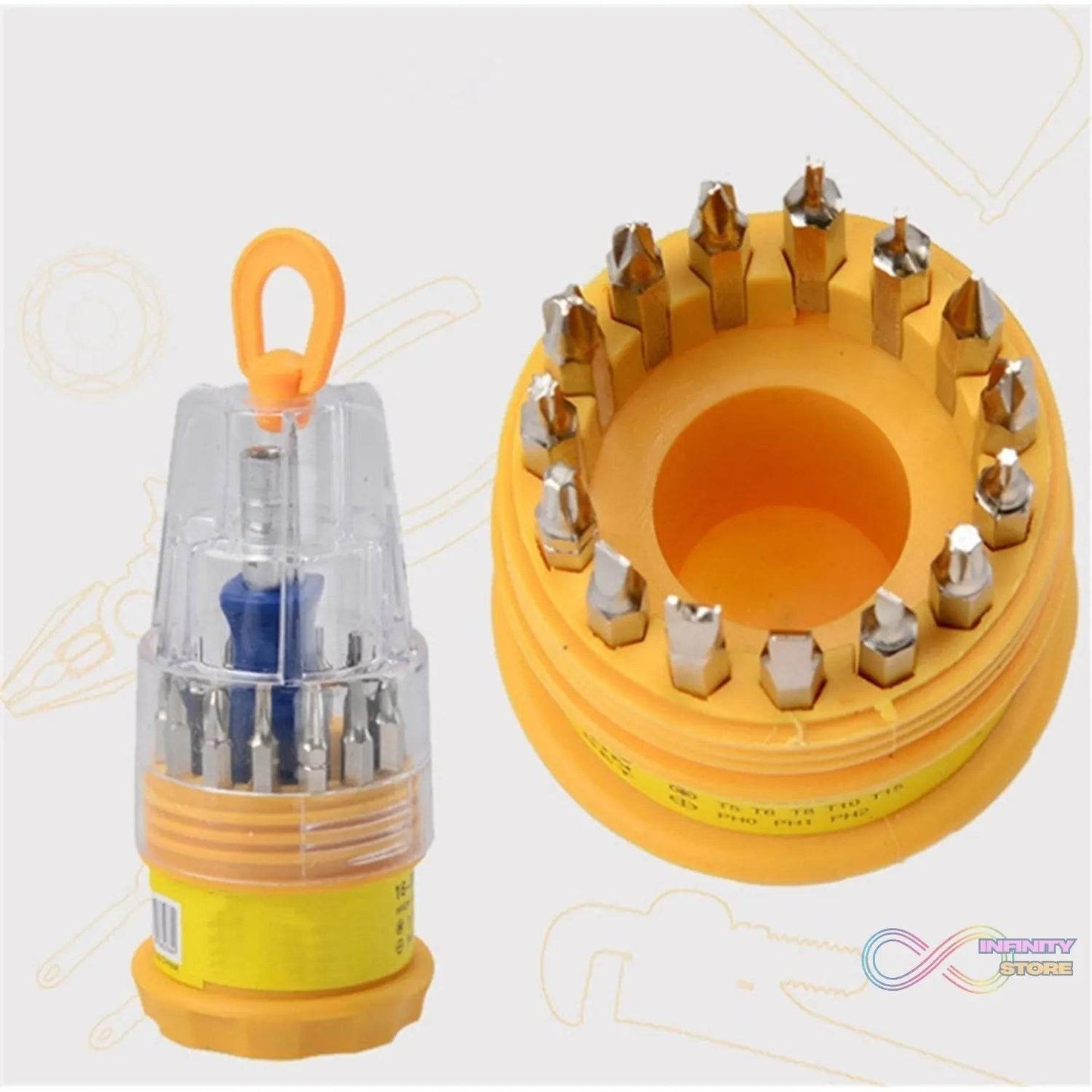 (Set of 6pc) Screwdriver Set, Steel 16 in 1 with 15 Screwdriver Bits, Professional Magnetic Driver Set - infinityexculsivestore.com