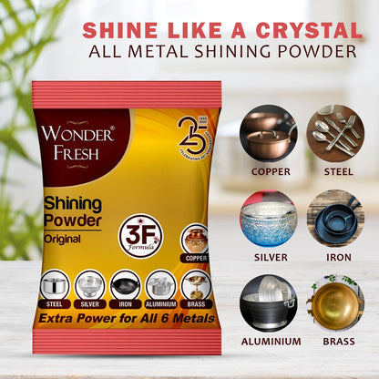 Shining Powder, Cleans and Polishes Copper, Brass, Silver, Aluminum, Iron, and Steel, Removes Tarnish and Oxidation (200 GM) - infinityexculsivestore.com