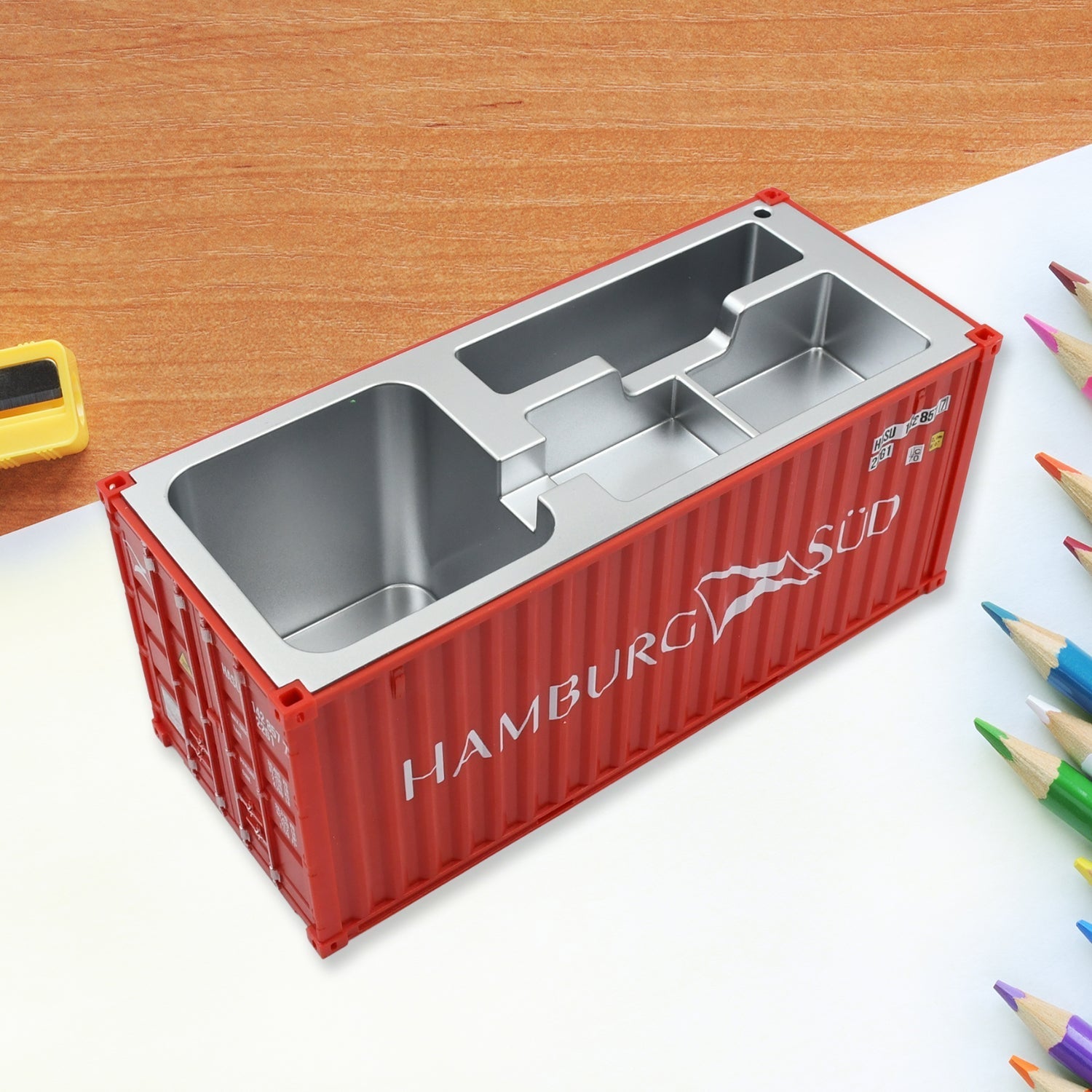Shipping Container Pen Holder Shipping Container Model Pen Name Cardholder Simulated Container Model For Business Gift - infinityexculsivestore.com