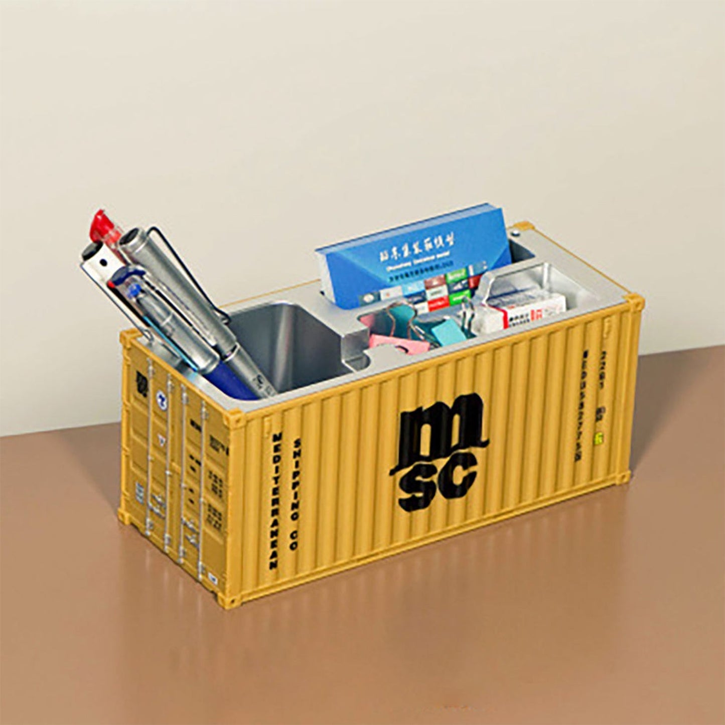 Shipping Container Pen Holder Shipping Container Model Pen Name Cardholder Simulated Container Model For Business Gift - infinityexculsivestore.com