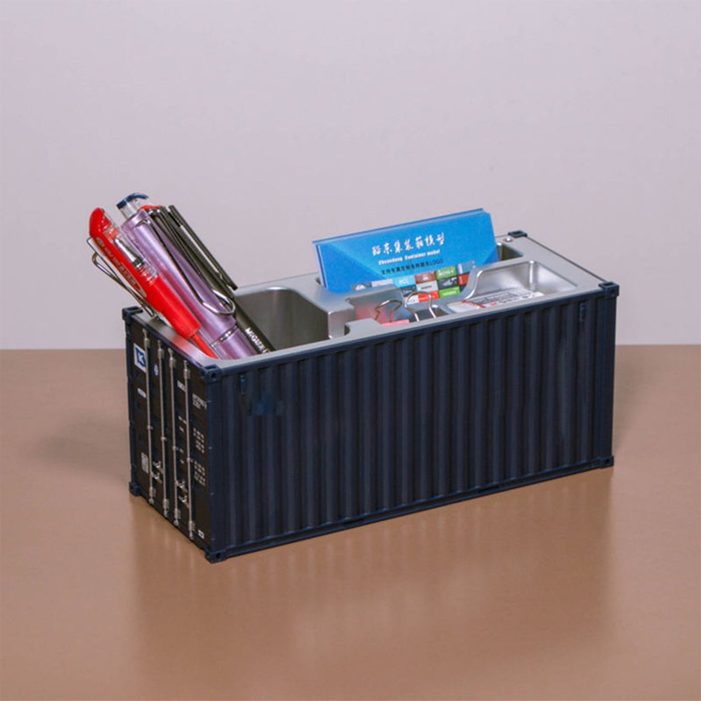 Shipping Container Pen Holder Shipping Container Model Pen Name Cardholder Simulated Container Model For Business Gift - infinityexculsivestore.com