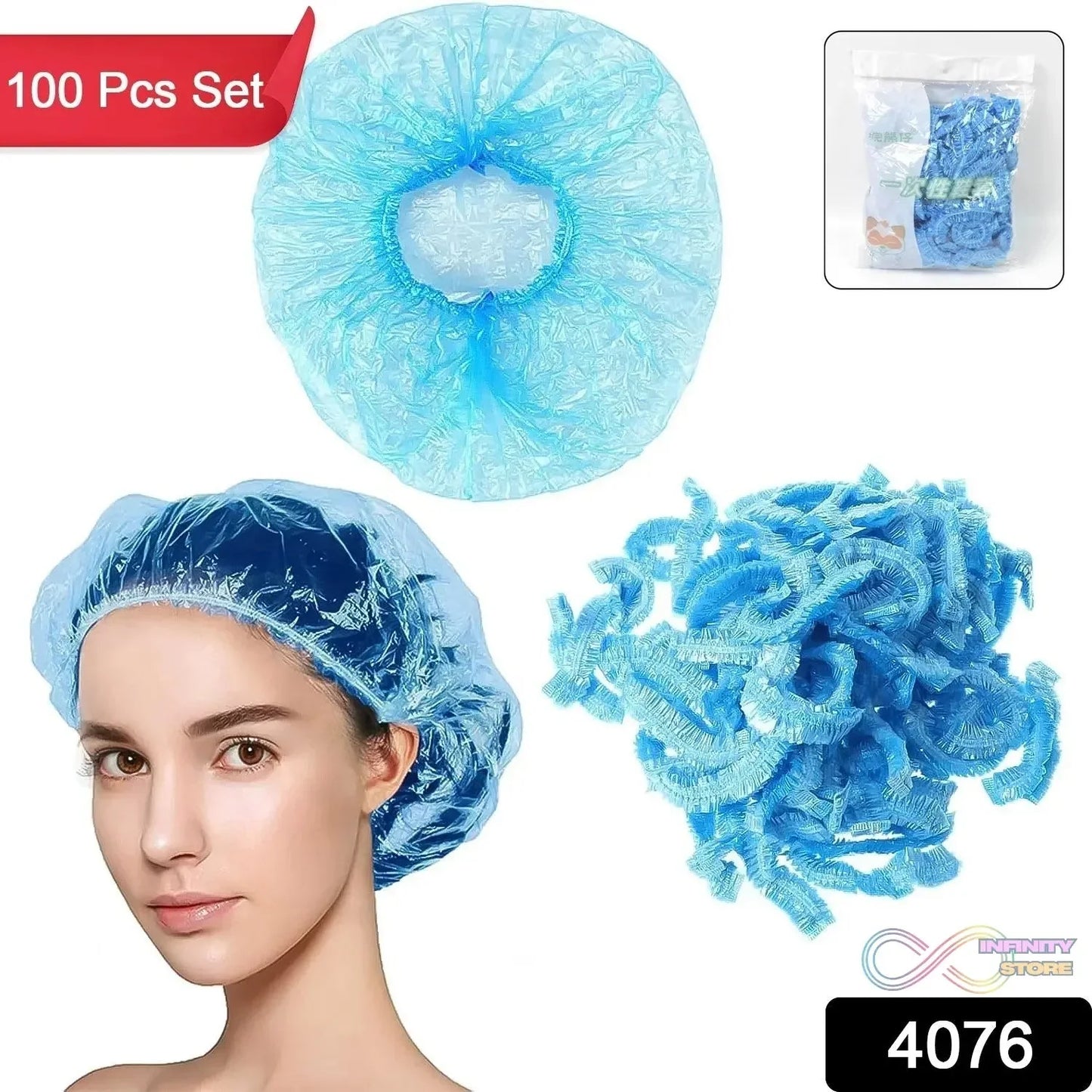 Shower Cap, Waterproof Disposable Shower Cap, 100 Pieces - infinityexculsivestore.com