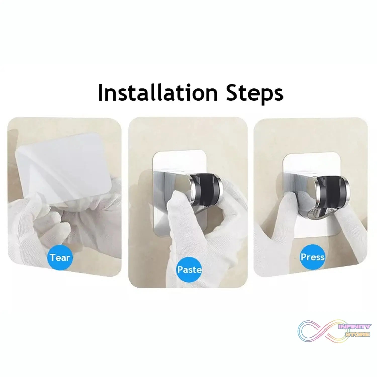 Shower Head Holder, Adhesive Handheld Shower Holder, with adhesive sticker to hold. - infinityexculsivestore.com