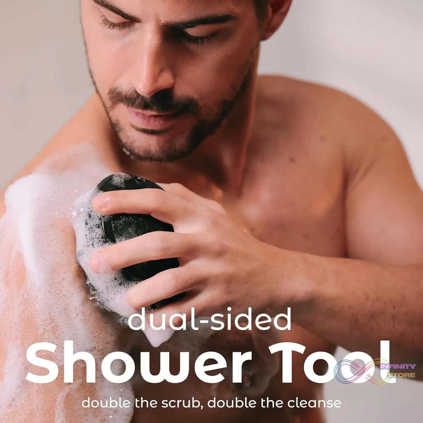Shower Tool Duo 2 - 1 Shower Loofah Sponge and Exfoliating Body Scrubber for Showering, Easy to Clean, Easy to Dry, With Dori Easy to Hanging, Easy to Grip - infinityexculsivestore.com
