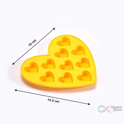 Silicon 10 Cavity Heart Shape Design Chocolate Mould Ice, Jelly Candy Mould - infinityexculsivestore.com
