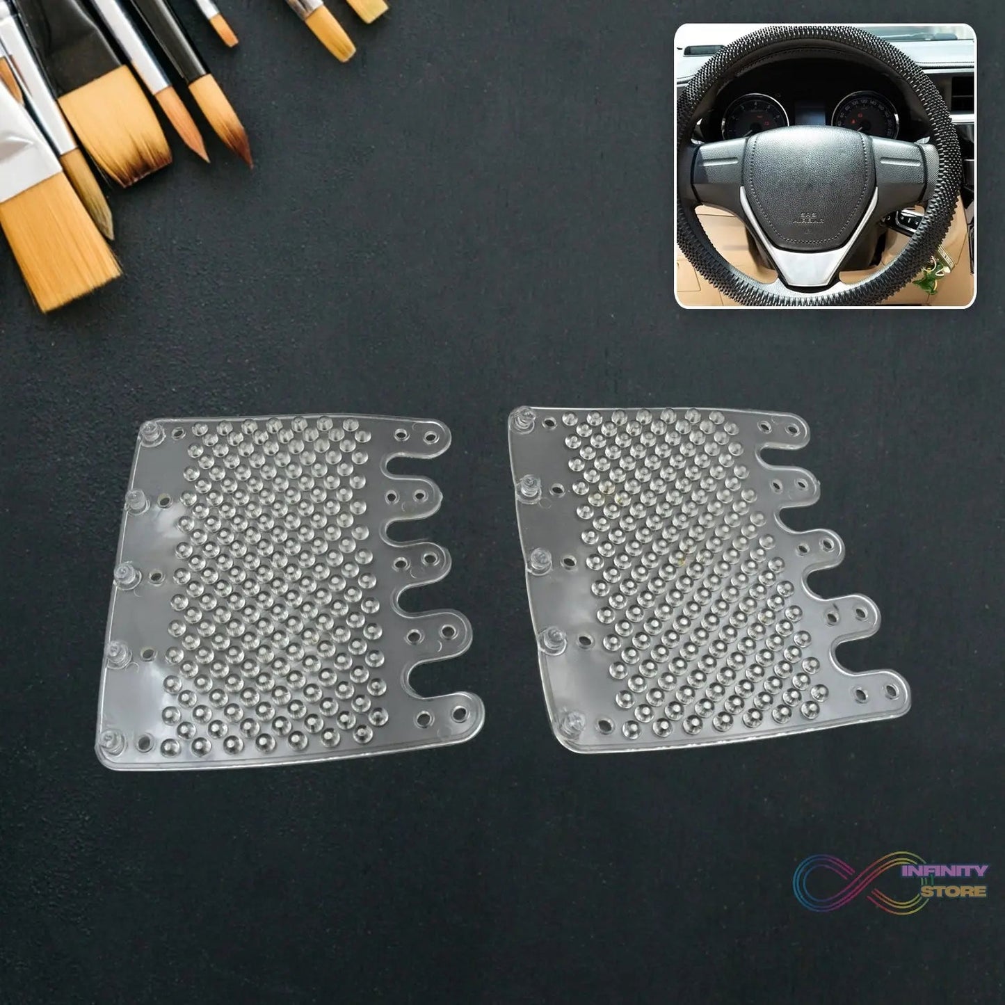Silicon Car Massage Steering Cover High Quality Suitable For All Car (2 Pc Set) - infinityexculsivestore.com