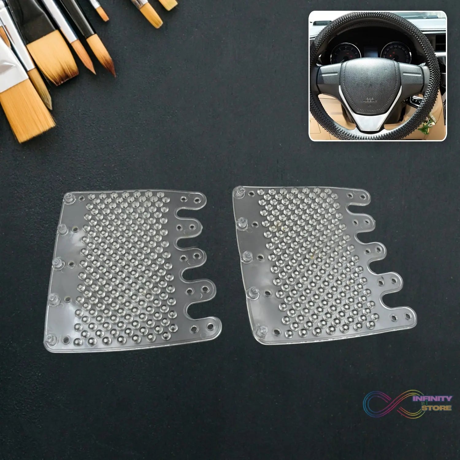 Silicon Car Massage Steering Cover High Quality Suitable For All Car (2 Pc Set) - infinityexculsivestore.com