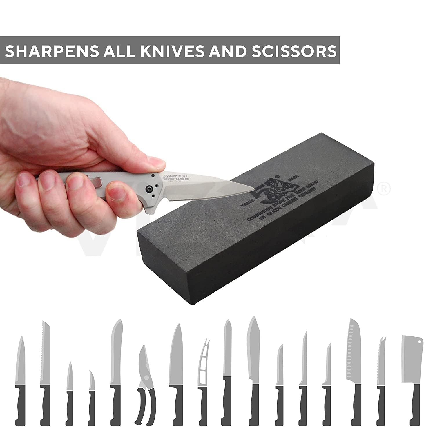 Silicon Carbide German Combination Stone, Dual Sided Stone for Knife and Tools Sharpening with Safety Case - infinityexculsivestore.com