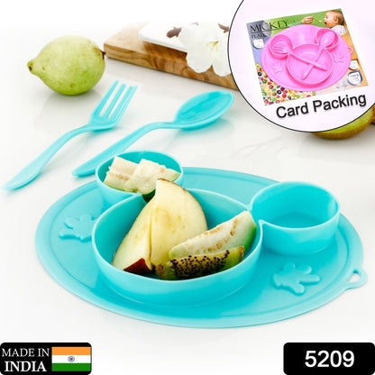 Silicon Micky Plate And 1 Spoon & 1 Fork Card Packing ( 1 Pc Product) - infinityexculsivestore.com