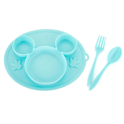 Silicon Micky Plate And 1 Spoon & 1 Fork Card Packing ( 1 Pc Product) - infinityexculsivestore.com