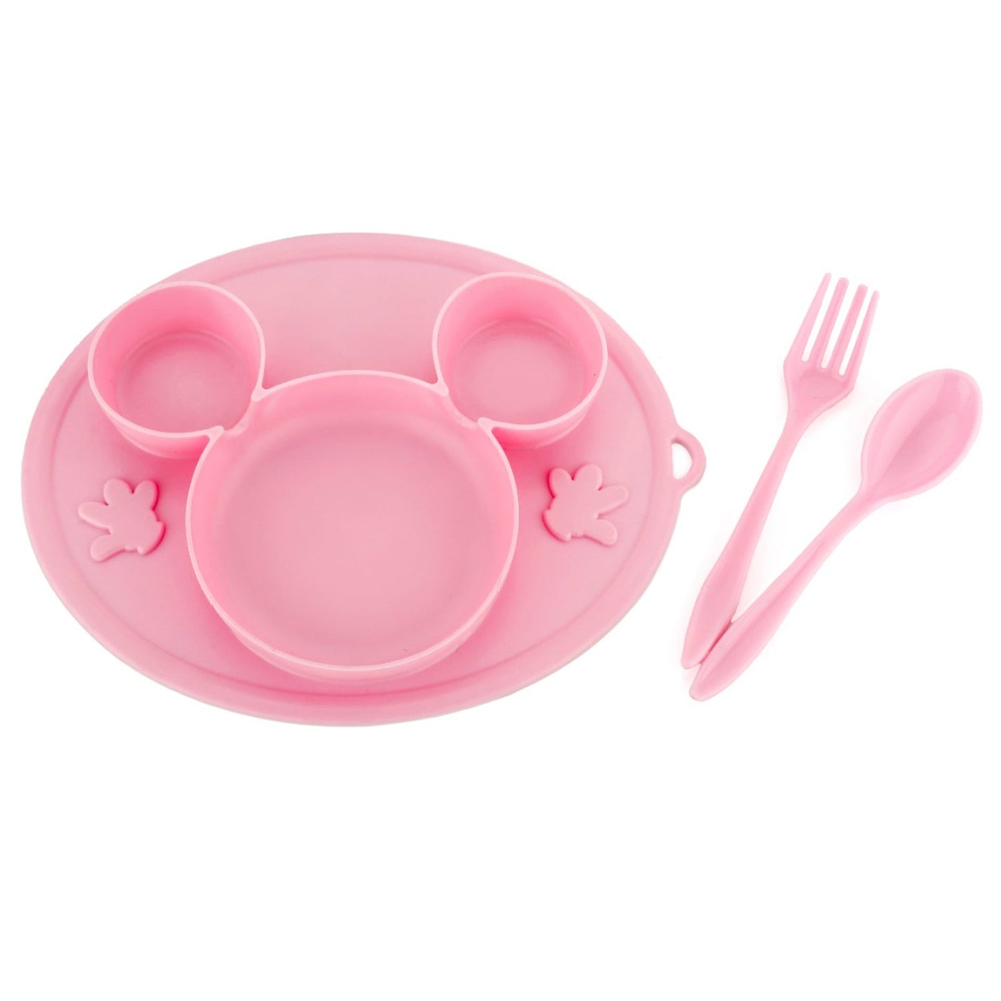 Silicon Micky Plate And 1 Spoon & 1 Fork Card Packing ( 1 Pc Product) - infinityexculsivestore.com