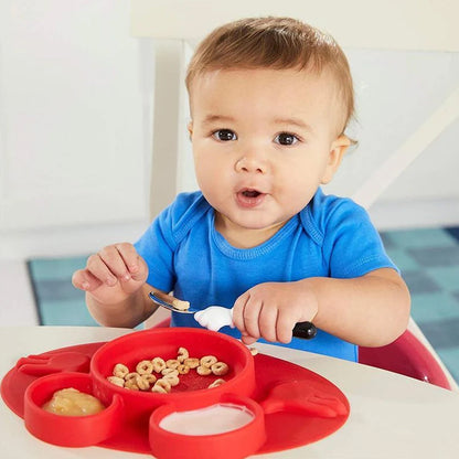 Silicon Micky Plate And 1 Spoon & 1 Fork Card Packing ( 1 Pc Product) - infinityexculsivestore.com