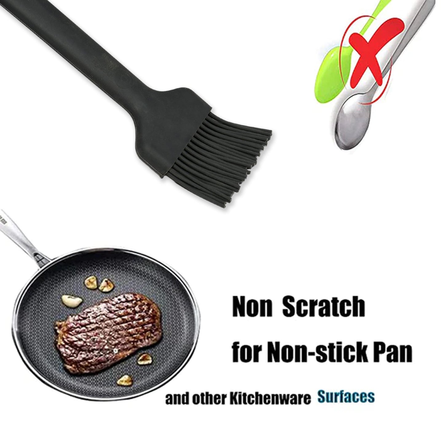Silicone BBQ Basting & Baking Brush for Cooking, Pastry, Bread & Grill - infinityexculsivestore.com