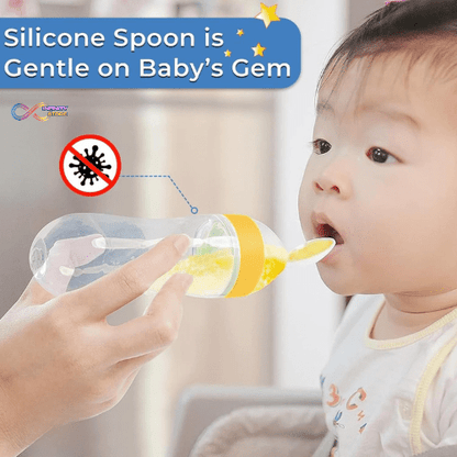 Silicone Baby Feeding Bottle with Spoon - infinityexculsivestore.com