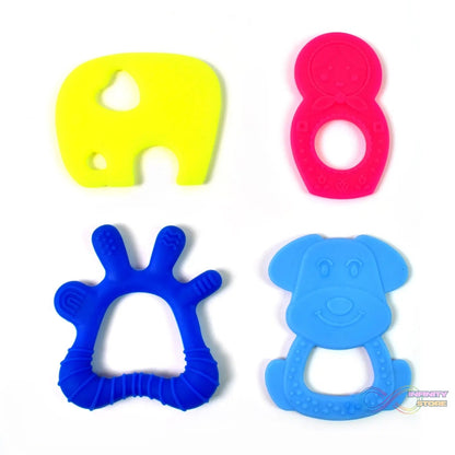 Silicone Baby Teether Pack of 1 (Mix Design & Color) - infinityexculsivestore.com
