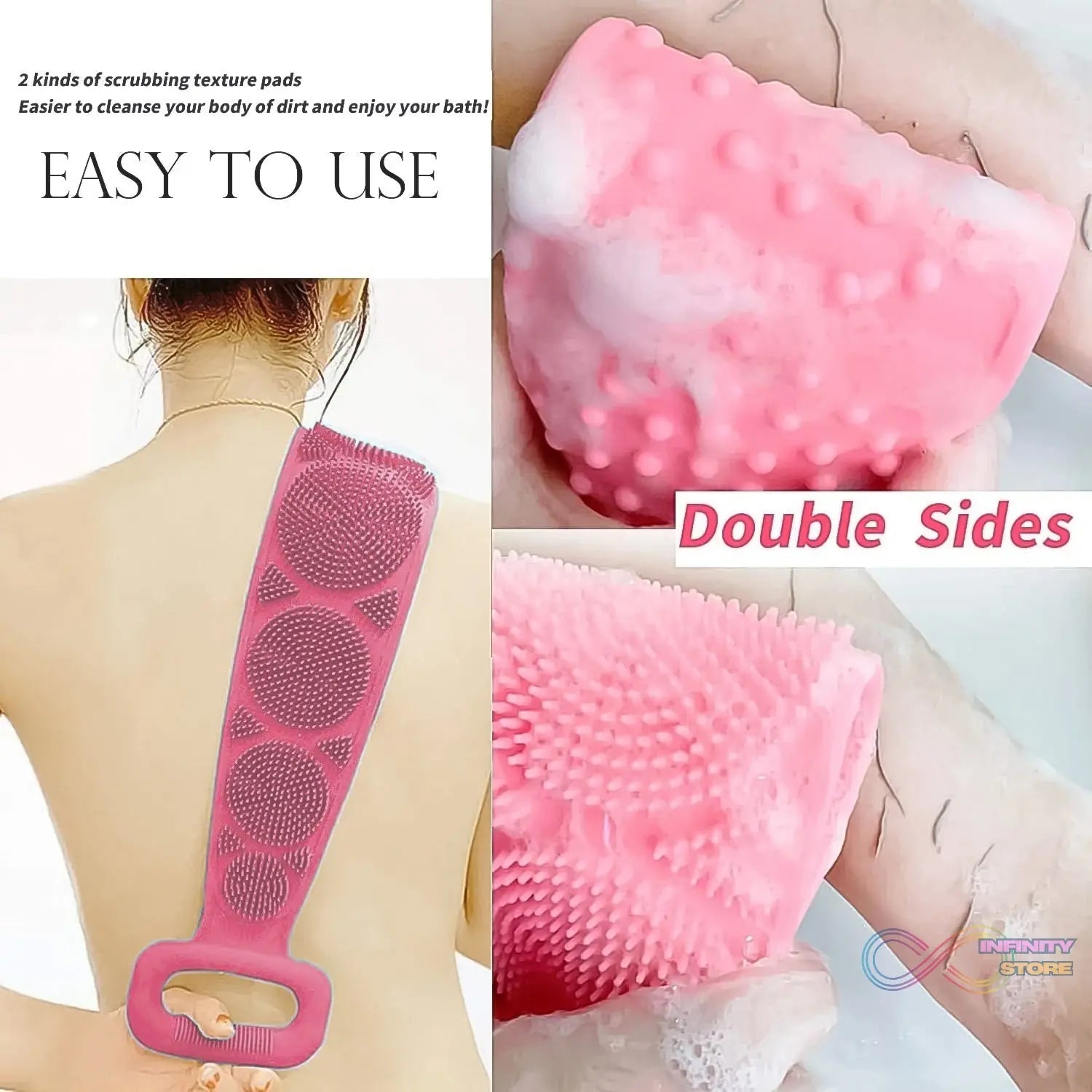 Silicone Bath Body Brush / Scrubber With Color Box (1 Pc / Mix Color) - infinityexculsivestore.com