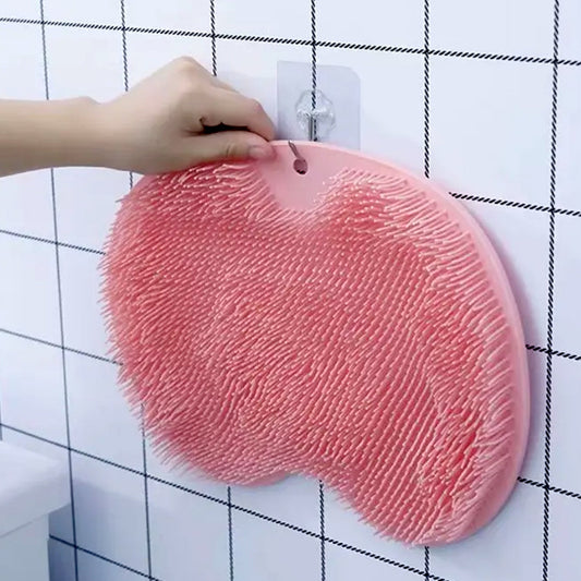 Silicone Bath Massage Cushion with Suction Cup, Shower Foot Scubber Brush Foot Bath Mat Scrubber, Anti - Slip Exfoliating Dead Skin Massage Pad Lazy Wash Feet Bathroom Mat - infinityexculsivestore.com