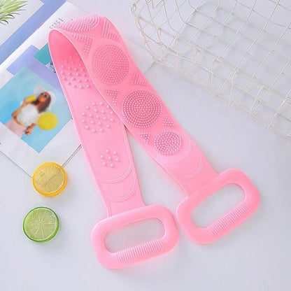 Silicone Body Back Scrubber Double Side Bathing Brush for Skin Deep Cleaning Massage, Dead Skin Removal (122 Gm | medium Size /1pc) - infinityexculsivestore.com