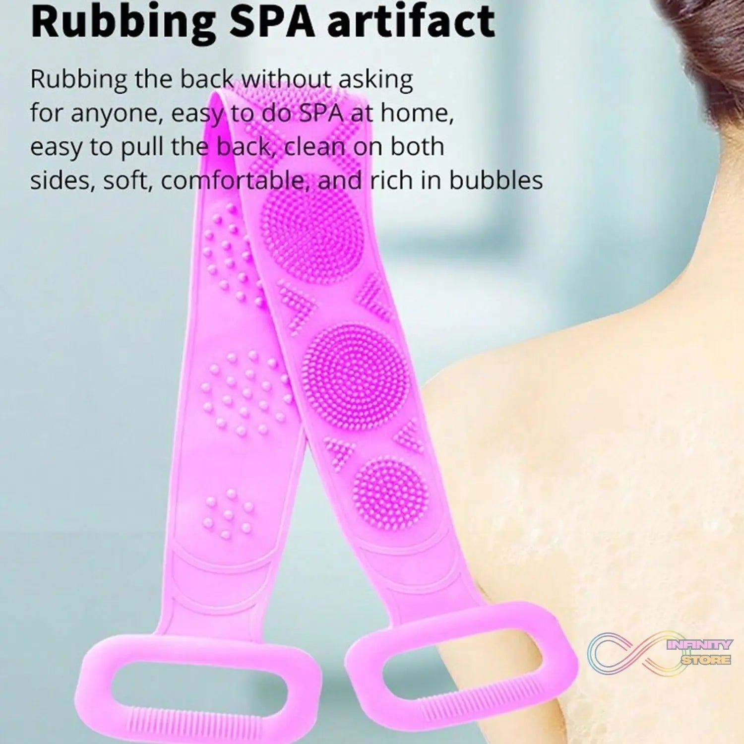 Silicone Body Back Scrubber Double Side Bathing Brush for Skin Deep Cleaning Massage, Dead Skin Removal (122 Gm | medium Size /1pc) - infinityexculsivestore.com