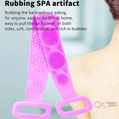Silicone Body Back Scrubber Double Side Bathing Brush for Skin Deep Cleaning Massage, Dead Skin Removal (122 Gm | medium Size /1pc) - infinityexculsivestore.com