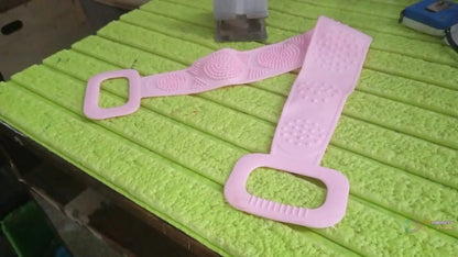 Silicone Body Back Scrubber Double Side Bathing Brush for Skin Deep Cleaning Massage, Dead Skin Removal (122 Gm | medium Size /1pc) - infinityexculsivestore.com