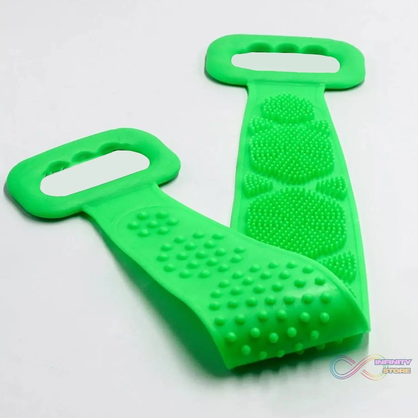 Silicone Body Back Scrubber Double Side Bathing Brush for Skin Deep Cleaning Massage, Dead Skin Removal (135 Gm | Big Size / 1pc) - infinityexculsivestore.com
