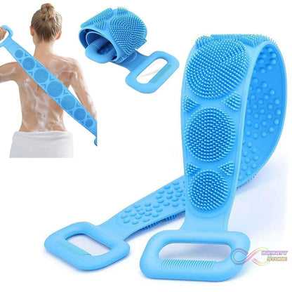 Silicone Body Back Scrubber Double Side Bathing Brush for Skin Deep Cleaning Massage, Dead Skin Removal (77 Gm | Small Size / 1pc) - infinityexculsivestore.com