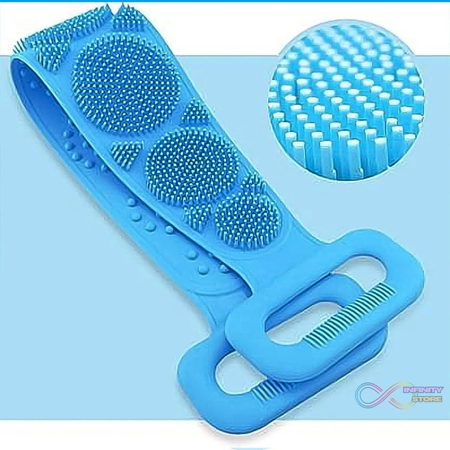 Silicone Body Back Scrubber Double Side Bathing Brush for Skin Deep Cleaning Massage, Dead Skin Removal (77 Gm | Small Size / 1pc) - infinityexculsivestore.com