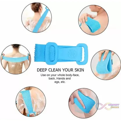 Silicone Body Back Scrubber, Double Side Bathing Brush for Skin Deep Cleaning Massage. - infinityexculsivestore.com
