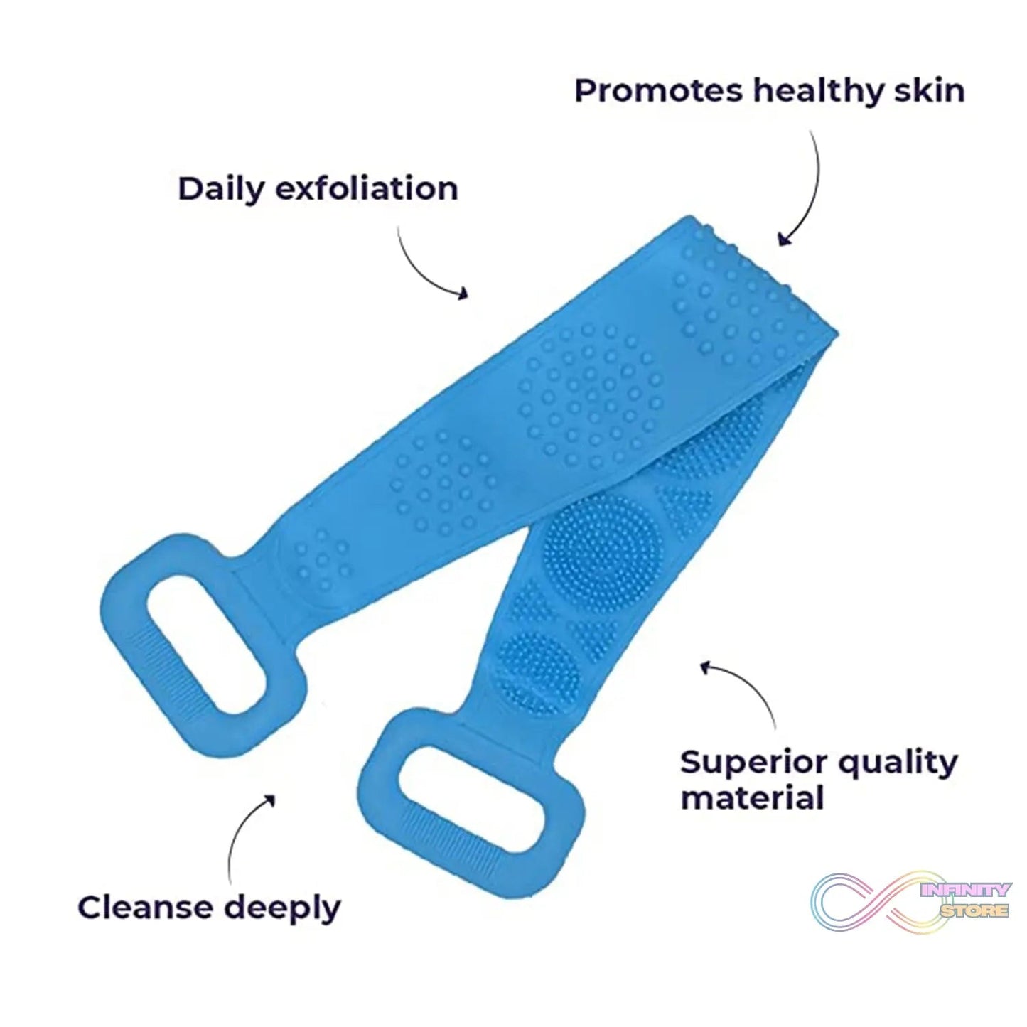 Silicone Body Back Scrubber, Double Side Bathing Brush for Skin Deep Cleaning Massage. - infinityexculsivestore.com