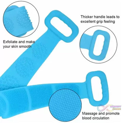 Silicone Body Back Scrubber, Double Side Bathing Brush for Skin Deep Cleaning Massage. - infinityexculsivestore.com