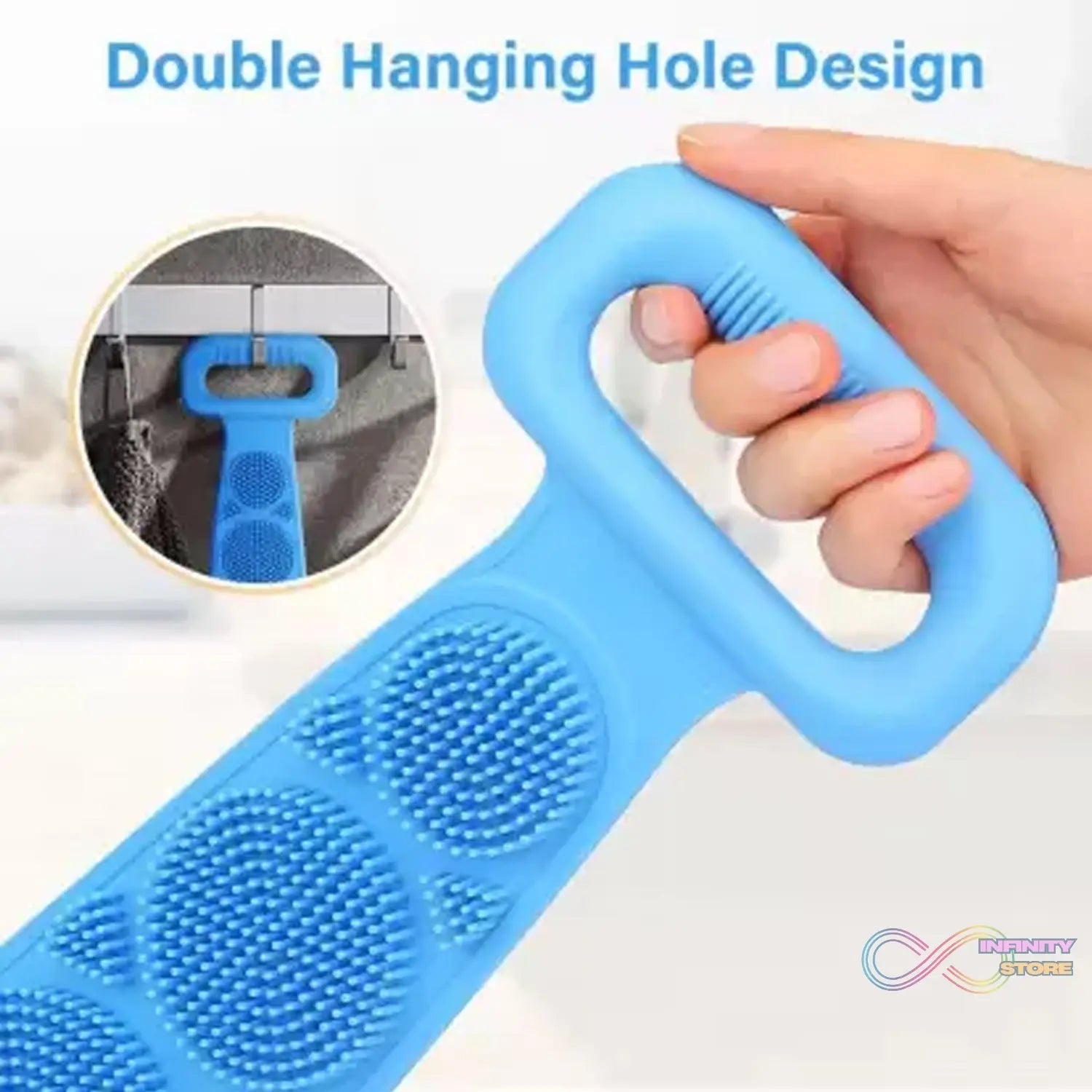 Silicone Body Back Scrubber, Double Side Bathing Brush for Skin Deep Cleaning Massage. - infinityexculsivestore.com
