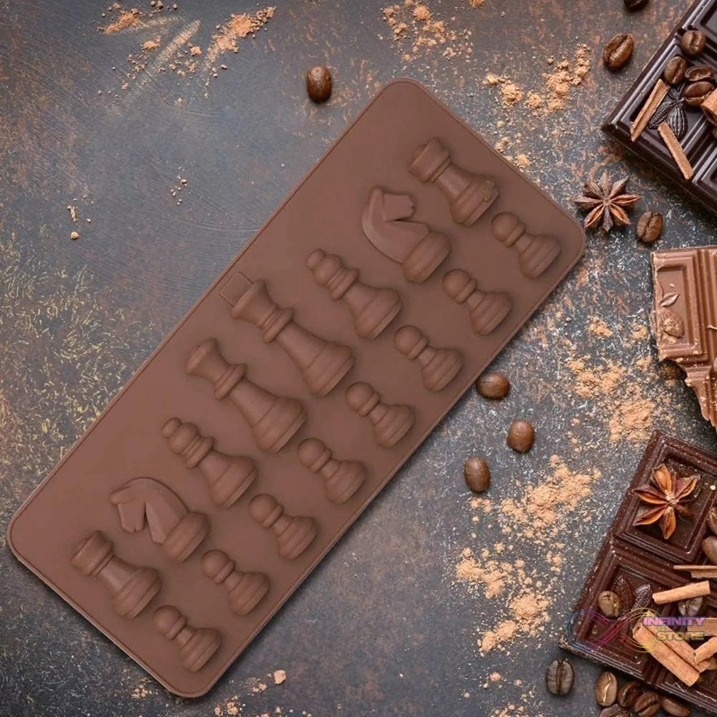 Silicone Chocolate Mould Chess Shape (1 Pc) - infinityexculsivestore.com