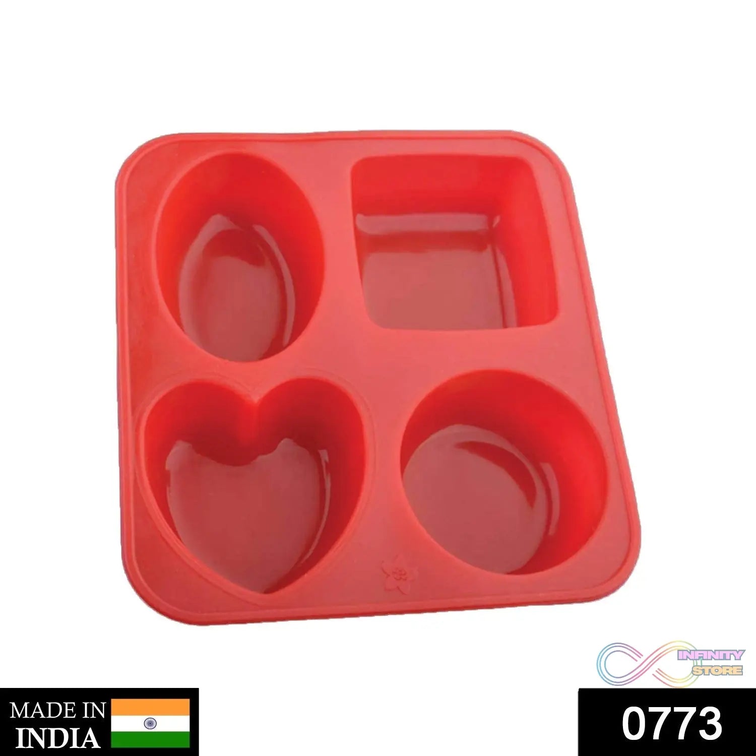 Silicone Circle, Square, Oval and Heart Shape Soap And Mini Cake Making Mould - infinityexculsivestore.com