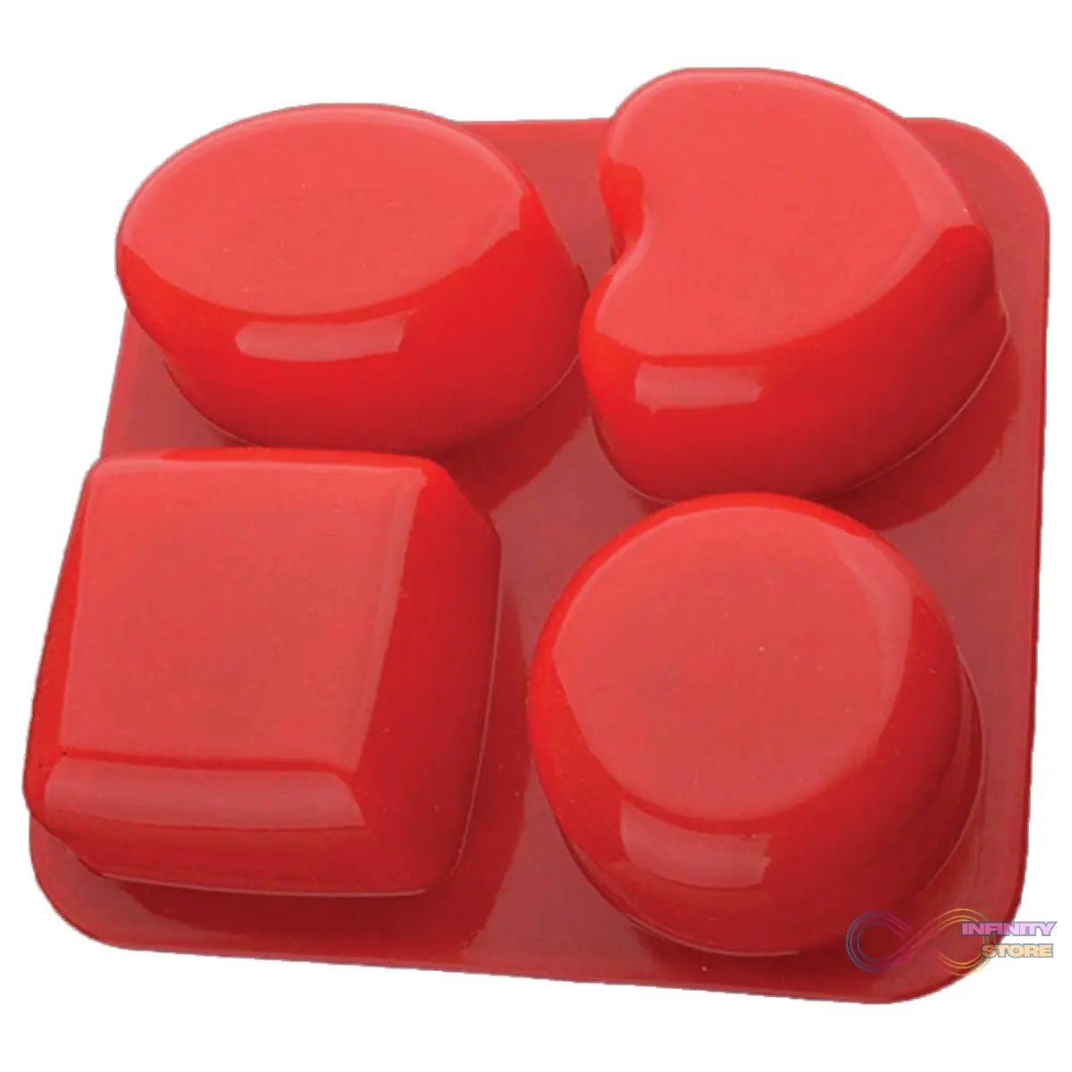 Silicone Circle, Square, Oval and Heart Shape Soap And Mini Cake Making Mould - infinityexculsivestore.com
