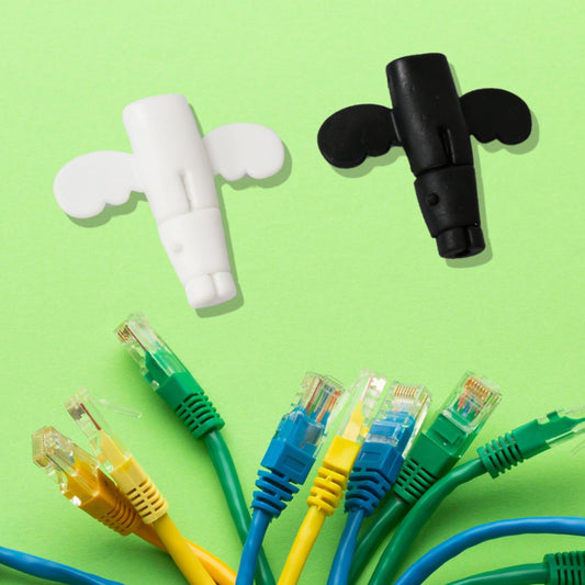 Silicone Data Cable Protector, Angel Data Cable Protective Cover, 2 in 1 Mobile Phone Cord Cord Saver Storage Tool - infinityexculsivestore.com