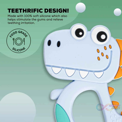 Silicone Dinosaur Teether for Baby (1 Pc / Mix Design & Color) - infinityexculsivestore.com